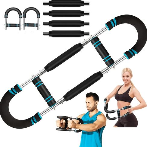Power Twister Arm Trainer مقاومة قابلة للتعديل في صدر الصدر و ARM تمرين البار (40-110 رطل) مع 4 Sputy Sputy Home Home Office Process Provess Profer in Kuwait