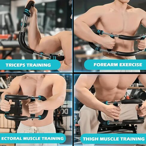 Power Twister Arm Trainer مقاومة قابلة للتعديل في صدر الصدر و ARM تمرين البار (40-110 رطل) مع 4 Sputy Sputy Home Home Office Process Provess Profer in Kuwait