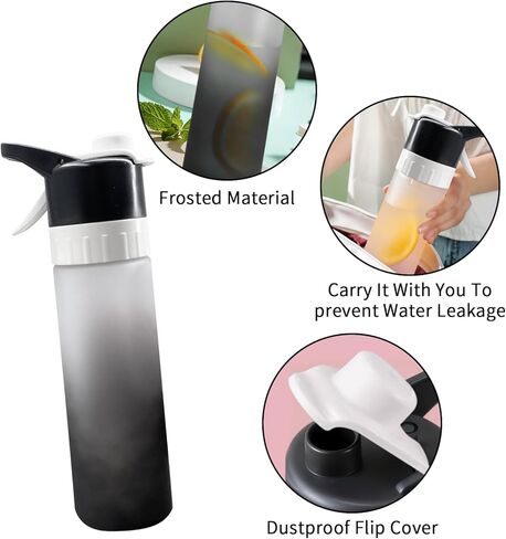 زجاجة مياه رياضية Wesoke مع ضباب رذاذ ، زجاجة ماء من Tritan Plastic Free Tritan ، و 650 مل من مياه الشرب زجاجة ماء مقاومة للتسرب. in Kuwait