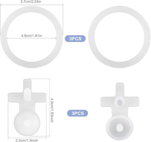 سدادة تسرب بديلة 3pcs مع 3pcs ختم الحلقة O funtainer funtainer 16 أوقية زجاجة الفولاذ المقاوم للصدأ معزول ، مجموعة متينة سيليكون وقابس الغطاء (شفافة) in Kuwait