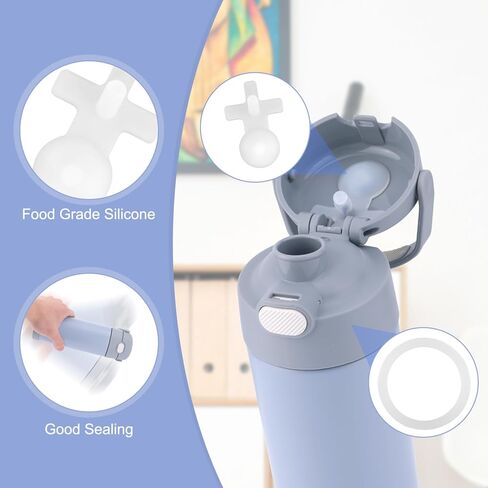 سدادة تسرب بديلة 3pcs مع 3pcs ختم الحلقة O funtainer funtainer 16 أوقية زجاجة الفولاذ المقاوم للصدأ معزول ، مجموعة متينة سيليكون وقابس الغطاء (شفافة) in Kuwait