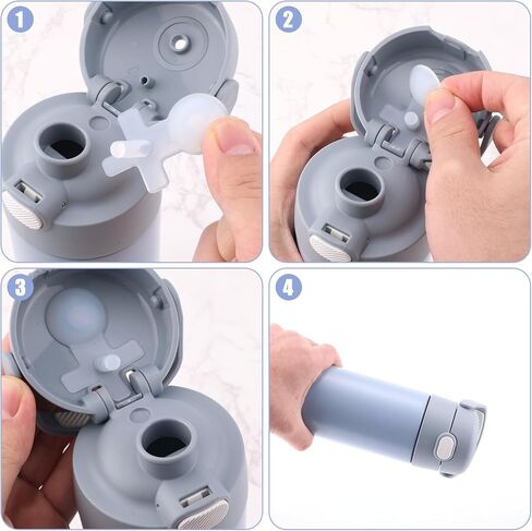 سدادة تسرب بديلة 3pcs مع 3pcs ختم الحلقة O funtainer funtainer 16 أوقية زجاجة الفولاذ المقاوم للصدأ معزول ، مجموعة متينة سيليكون وقابس الغطاء (شفافة) in Kuwait