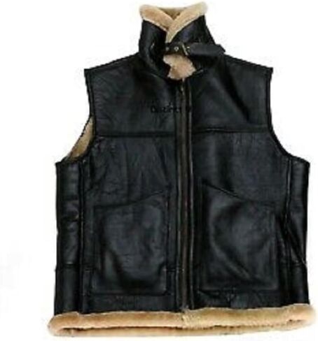 Men’s Aviator RAF B3 Real Shearling Bomber Flying Vest in Saudi Arabia