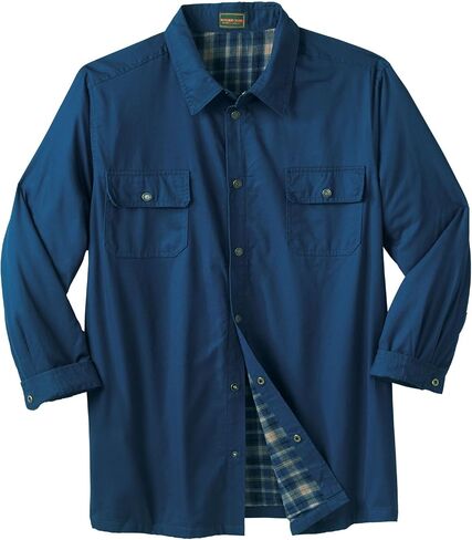 Boulder Creek by KingSize Men's Big & Tall Flannel-Lined Twill Shirt Jacket by in Kuwait