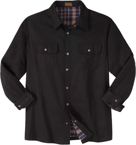 Boulder Creek by KingSize Men's Big & Tall Flannel-Lined Twill Shirt Jacket by in Kuwait