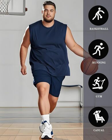 Taiyin 3 Pack Men's Big and Tall Tops Quick Muscle تمرينًا جافًا بلا أكمام in Saudi Arabia