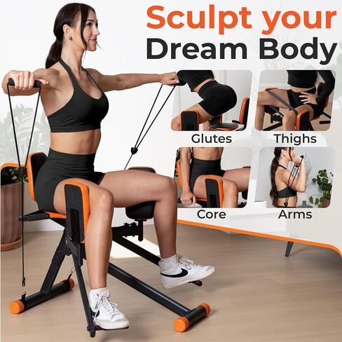Glute Glow™ Hip Abductor Machine for Home Gym- USA Based- Booty Builder & Booty Trainer for Women – 3 Resistance Levels – Bonus Arm Bands & Thigh Workout – Glute Workout Equipment & Glute Machine in Saudi Arabia