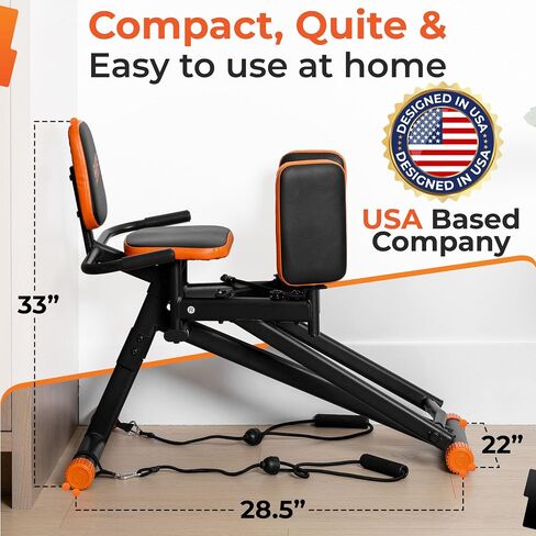 Glute Glow™ Hip Abductor Machine for Home Gym- USA Based- Booty Builder & Booty Trainer for Women – 3 Resistance Levels – Bonus Arm Bands & Thigh Workout – Glute Workout Equipment & Glute Machine in Saudi Arabia