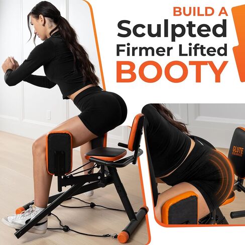 Glute Glow™ Hip Abductor Machine for Home Gym- USA Based- Booty Builder & Booty Trainer for Women – 3 Resistance Levels – Bonus Arm Bands & Thigh Workout – Glute Workout Equipment & Glute Machine in Saudi Arabia