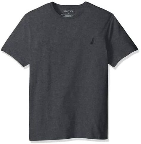 Nautica Men's Short Sleeve Crewneck Tee T-Shirt (Small, Charcoal Heather) in Saudi Arabia