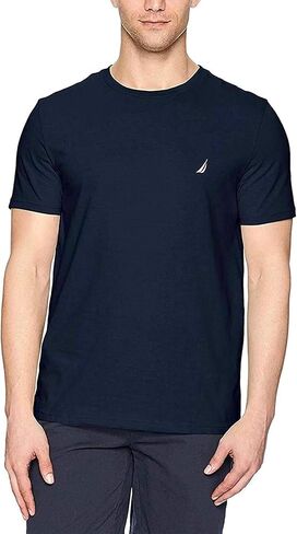 Nautica Men's Short Sleeve Crewneck Tee T-Shirt (Small, Charcoal Heather) in Saudi Arabia