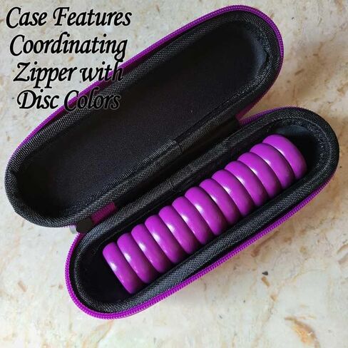 Premium Colored Crokinole Disc Set of 13 in Hard Shell Zipper Case (Green) in Saudi Arabia