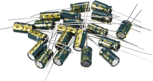 uxcell Aluminum Radial Electrolytic Capacitor Low ESR Green with 220uF 16V 105 Celsius Life 3000H 6.3 x 11 mm High Ripple Current,Low Impedance 20pcs in Saudi Arabia