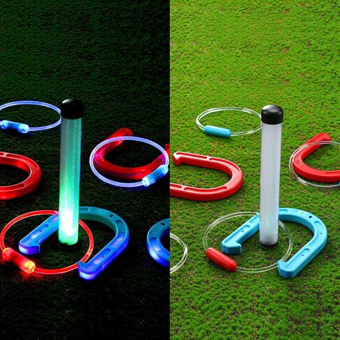LED RING TOSS لعبة للبالغين رنين إرم وألعاب الحصان في الهواء الطلق للبالغين والأسرة 12 PCS THER in Saudi Arabia