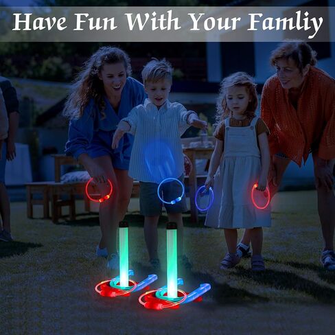 LED RING TOSS لعبة للبالغين رنين إرم وألعاب الحصان في الهواء الطلق للبالغين والأسرة 12 PCS THER in Saudi Arabia