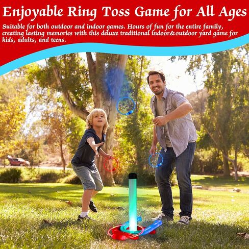 LED RING TOSS لعبة للبالغين رنين إرم وألعاب الحصان في الهواء الطلق للبالغين والأسرة 12 PCS THER in Saudi Arabia