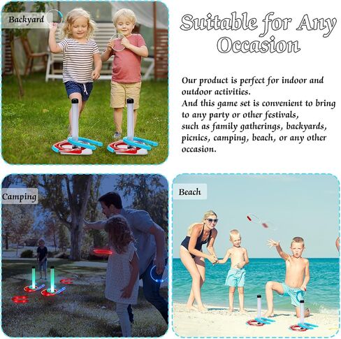 LED RING TOSS لعبة للبالغين رنين إرم وألعاب الحصان في الهواء الطلق للبالغين والأسرة 12 PCS THER in Saudi Arabia