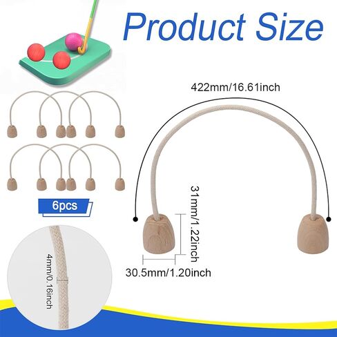 CHGCRAFT 6Pcs Cotton Rope Croquet Wickets with Wood Base for Replacement Families Lawn Backyard Park Outdoor Game, Navajo White in Saudi Arabia