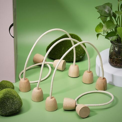 CHGCRAFT 6Pcs Cotton Rope Croquet Wickets with Wood Base for Replacement Families Lawn Backyard Park Outdoor Game, Navajo White in Saudi Arabia