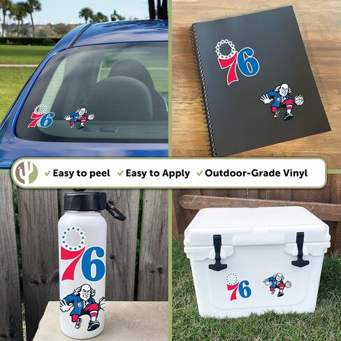Desert Cactus Philadelphia 76ers Sticker NBA Officially Licensed Vinyl Decal Laptop Water Bottle Car Scrapbook (4 Inch) in Saudi Arabia