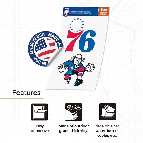 Desert Cactus Philadelphia 76ers Sticker NBA Officially Licensed Vinyl Decal Laptop Water Bottle Car Scrapbook (4 Inch) in Saudi Arabia