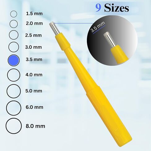 SurgiMac Biopsy Punch Single Use Sterile Disposable Stainless Steel Skin Punch Biopsy Tool for Precision Sampling Sharp Punch Biopsy Instrument (1, 3.5 mm) in Kuwait
