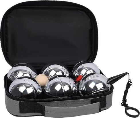 مجموعة ألعاب Petanque ، مجموعة كرات Bocce Ball Metal Outdoor ، لعبة Boules الكلاسيكية الفرنسية مع 6 كرات فولاذية 73 مم ، كرة جاك خشبية ، أداة قياس وحالة حمل سوداء in Saudi Arabia