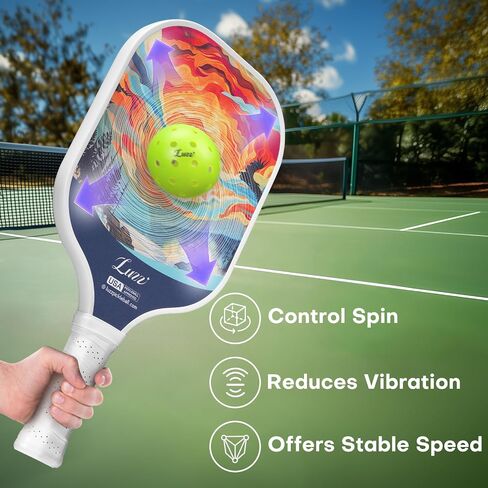 LUZZ Pickleball Paddles, T700 Carbon Fiber Pickleball Paddle Sandblasted Surface with Honeycomb Core Pickle Ball Rackets for Beginners Increased Spin Strength & Control Stability in Saudi Arabia