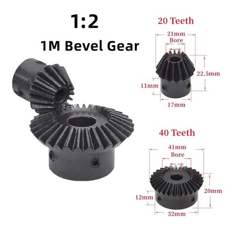 Industrial Gear,Pinion spur Gear 1pcs Single 1 Mod Bevel Gear 1:2 20 Teeth Bore 6mm Steel 1M Mechanical Transmission Parts Gear(8mm) in Kuwait