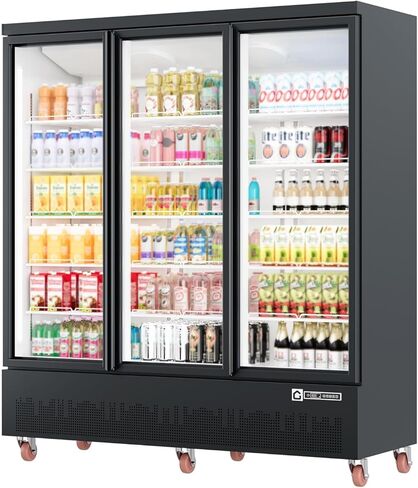 Garvee 56.6 cu.ft. ثلاجة مشروبات تجارية - 3 بارد تاجر الأبواب الزجاجية مع إضاءة LED ، أرفف قابلة للتعديل | ثلاجة عرض مشروب مستقيم للمطاعم والمتاجر ومحلات السوبر ماركت و in Kuwait