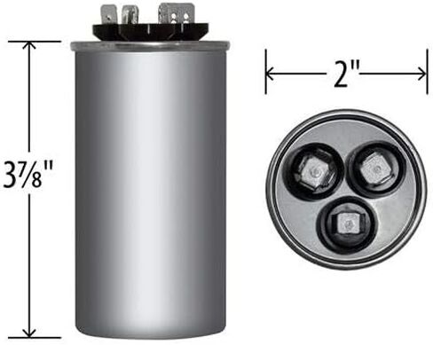 Amana CAP030250440RS استبدال - 25 + 3 UF/MFD 370/440 VAC BMI Round Dual Universal مكثف ، صنع في الولايات المتحدة. in Saudi Arabia