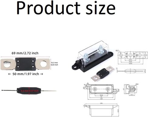 30A ANM, 30A 32V, 30AMG Fuse, 30Amp, 30ANM, High Current Fuse Bolt-on Compatible with Cars, Trucks, Construction Vehicles, Buses, Caravans (4 pcs) in Kuwait