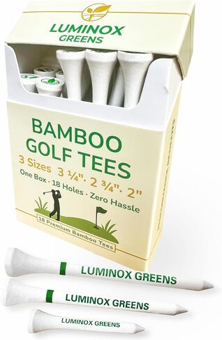 Bamboo Golf Tees – Matchbook Design Flip-Top Pocket Golf Tee Box Holder, 18 Pack Wooden Tees – 3 Sizes (3¼″, 2¾″, 2″) – Funny Golf Gift for Men, Iconic Packaging & Cool Golf Accessories in Saudi Arabia