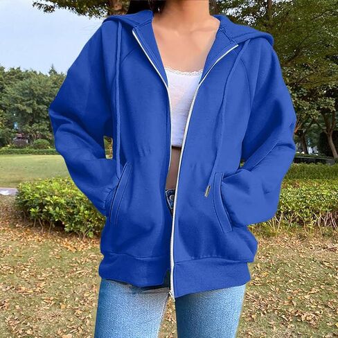 bmkBWO Hoodies for Women Zip Up,Y2K Oversized Sweatshirts Hooded Long Sleeve Fleece Lined Casual Hoodie Cozy Outerwear 2025 in Kuwait