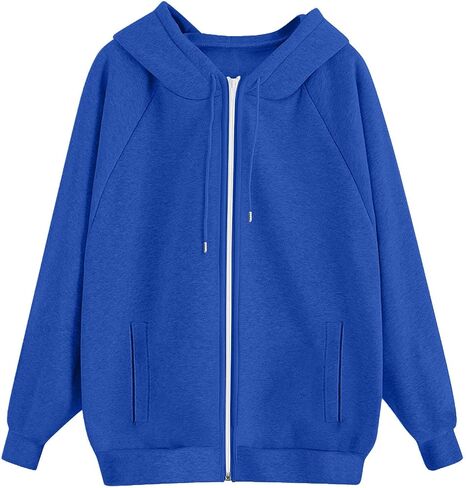bmkBWO Hoodies for Women Zip Up,Y2K Oversized Sweatshirts Hooded Long Sleeve Fleece Lined Casual Hoodie Cozy Outerwear 2025 in Kuwait