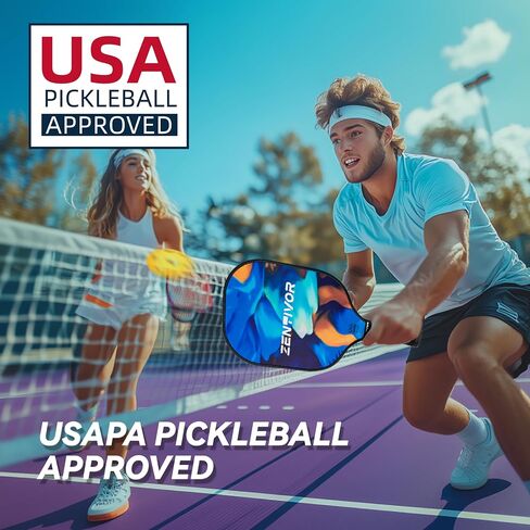 مجاذيف Carbalball Baddles خفيفة الوزن - مجاذيف Usapa Pickleball للنساء والرجال والمبتدئين والوسطيات | سطح شجاع ، تصميم أنيق | نواة امتصاص الصدمات 16MM ، قبضة ملهى in Saudi Arabia