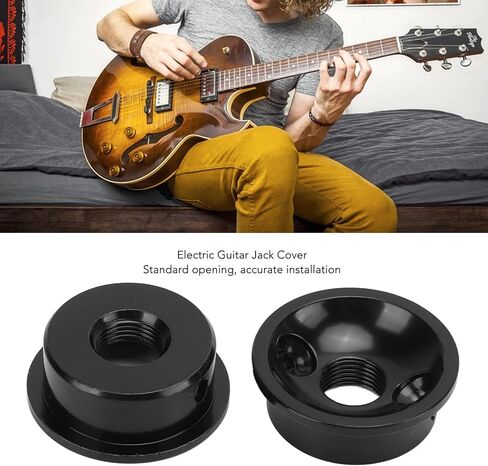 TL Cover Electric Guitar Jack Cover 2pcs ، صفيحة Jack electrosocket مع مسامير تركيب للجيتار الكهربائي Telecasters Sportinggoods إكسسوارات الغيتار الكهربائي (Black¡ê؟ in Kuwait