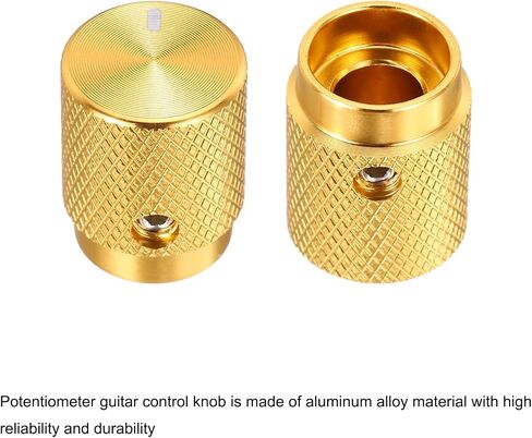 MECCANIXITY 4 Pcs Aluminium Potentiometer Knobs, 1/4"(6mm) IDx1/2(12.5mm) ODx5/8(16mm) Height Universal Volume Tone Control Knobs for Guitar, Bass, Oval Indicator, Bright Black in Saudi Arabia