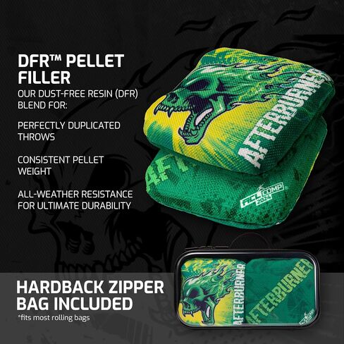 ACL COMP Officially Licensed Cornhole Bags - Dual Fabric - Dual Speed - DFR Pellet Filler - 6"x6" 16oz - Premium Carry Case - ACL COMP Certified for Competitive Play in Saudi Arabia
