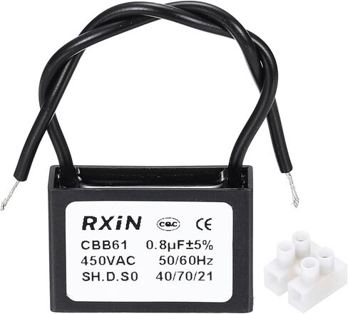 مكثف Meccanixity CBB61 ، 3UF 450V 2-w-ware سقف محرك بدء تشغيل مكثف للمروحة السقف ، ومولد محرك ، منفاخ ، مروحة العادم ، الأسود in Kuwait
