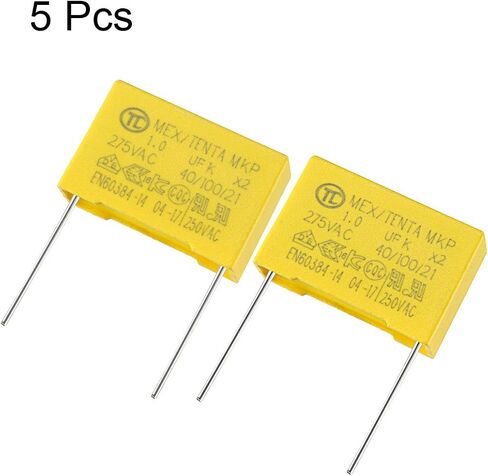 uxcell Safety Capacitor Polypropylene Film 1uF 275VAC X2 MKP 5 Pcs in Saudi Arabia