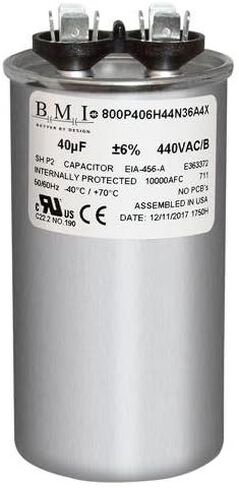 قامت الولايات المتحدة الأمريكية ببديل لـ GE Genteq Capacitor Round 40 UF MFD 440 Volt 97F9642 (يحل محل GE #S Z97F9642 القديم ، 97F9642BX) in Saudi Arabia
