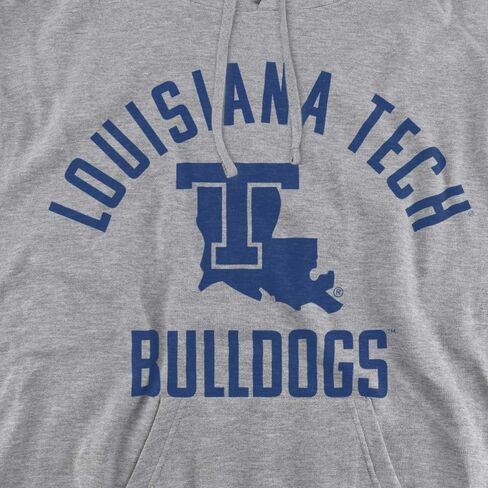 Louisiana Tech University Official One Color Bulldogs Logo Unisex Adult Pull-Over Hoodie in Saudi Arabia