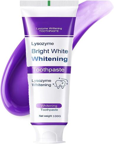 Purple Whitening Toothpaste – Fluoride Free, Instantly Brightens, Fights Stains, Freshens Breath,Brightens Yellow Teeth, 24H Stain Defense 4.3oz in Saudi Arabia