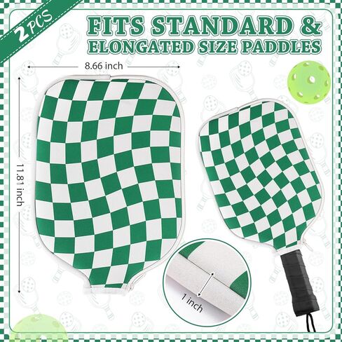 2 PCS Paddle Cover متوافق مع غلاف مجداف المخلل Neoprene غلاف مضرب النيوبرين مع سحاب ، 11.81 × 8.66 بوصة متوافقة مع أغطية حماية كرة المخللة للرجال النساء in Saudi Arabia