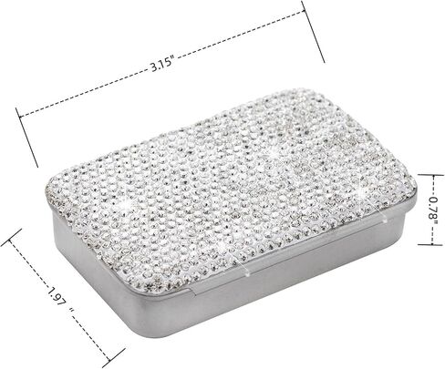 2pcs Dental Floss Holder Bling Gum Container Small Metal Tin Box Case for Q-tip,Cotton Swab（Silver in Kuwait