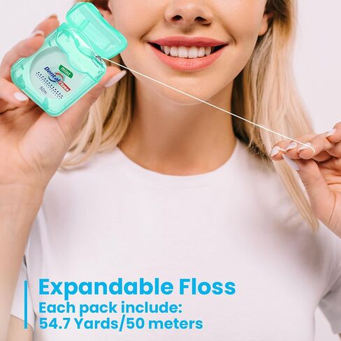 Geiserairailie 72 Pack Dental Lwors Bulk 50m كل النعناع رعاية الفم للأسنان للأسنان وحماية اللثة (Mint Green) in Kuwait
