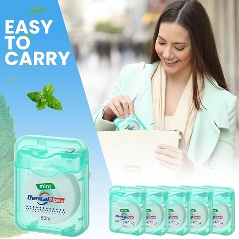 Geiserairailie 72 Pack Dental Lwors Bulk 50m كل النعناع رعاية الفم للأسنان للأسنان وحماية اللثة (Mint Green) in Kuwait