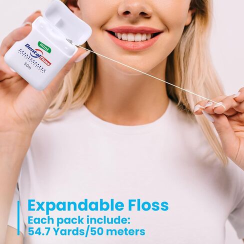 Geiserairailie 72 Pack Dental Lwors Bulk 50m كل النعناع رعاية الفم للأسنان للأسنان وحماية اللثة (Mint Green) in Saudi Arabia