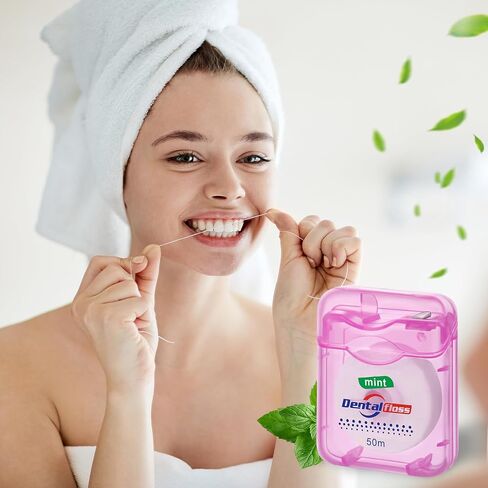 Geiserairailie 72 Pack Dental Lwors Bulk 50m كل النعناع رعاية الفم للأسنان للأسنان وحماية اللثة (Mint Green) in Saudi Arabia